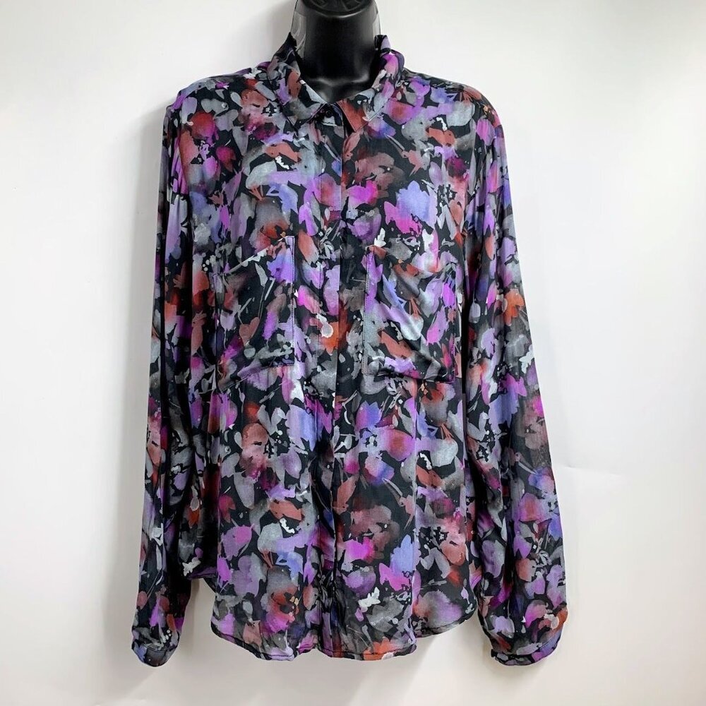 Bella Dahl Women's Silverlake Top Evening Floral Print Size XL NWT